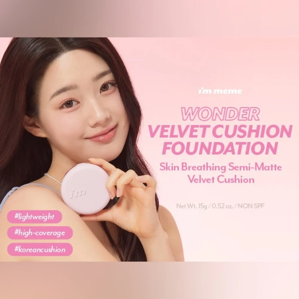 Foundation in Beige by I'm Meme with Wonder Velvet Cushion Korean Makeup